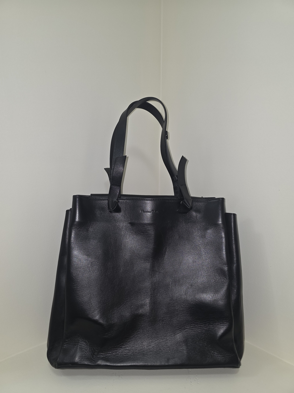 Massimo Dutti Black Leather Tote